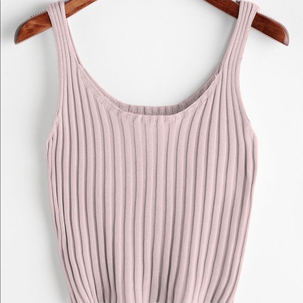 Ribbed Sweater-Knit Tank Top